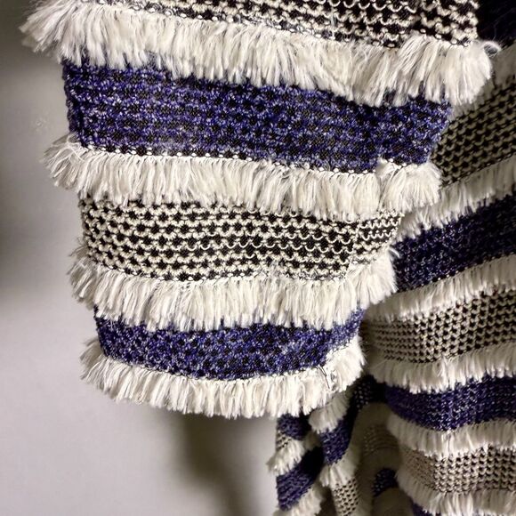 Damee, Inc. Textured Fridge Cardigan Sweater Navy & White Stripes Sz M 2/$50 - Picture 8 of 13